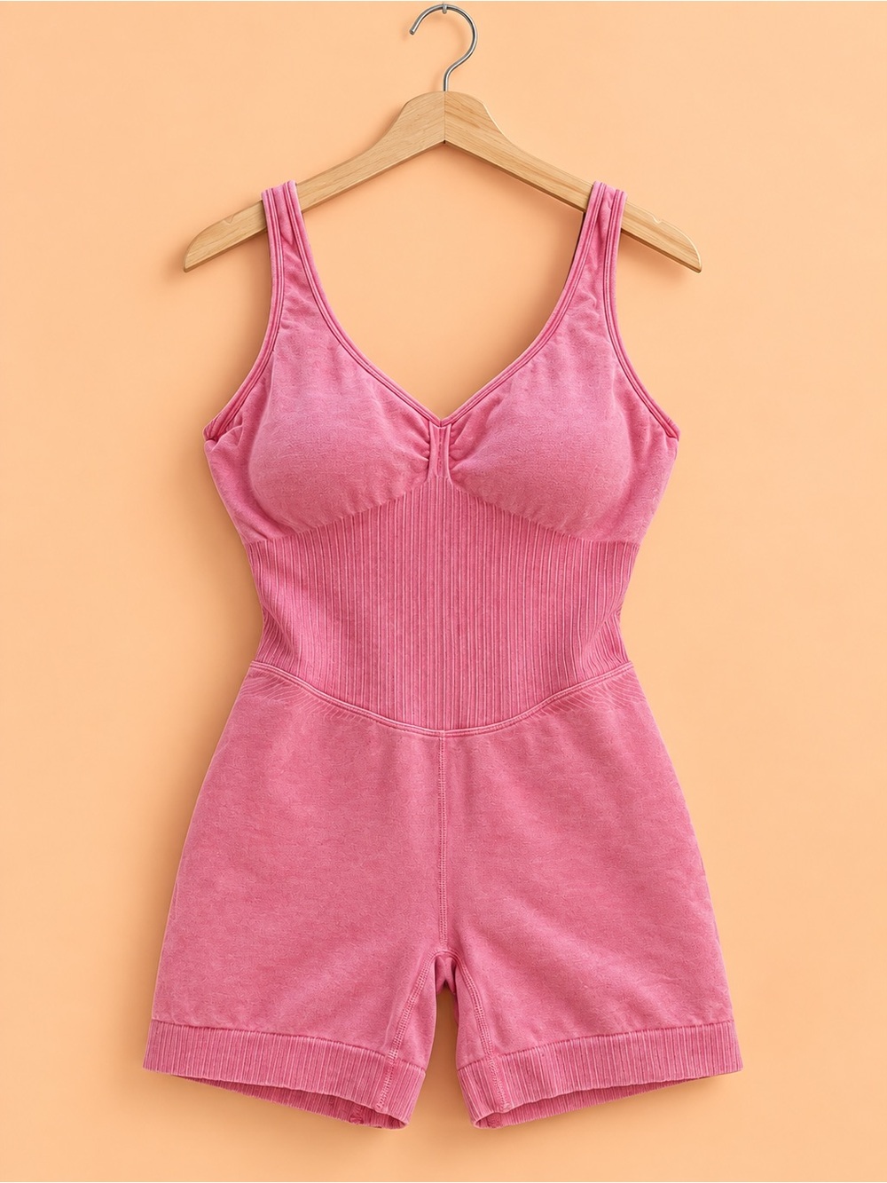 Iconic JoyLab Pink Ribbed Tank Romper